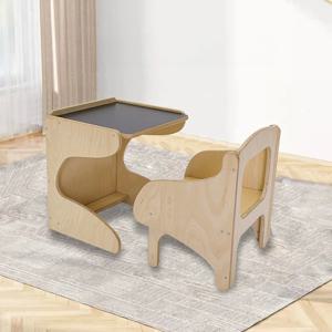 원목 어린이 학습 책상 초등학생 및 중학생 통합 책상 의자 세트 인체공학적 디자인