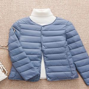 가벼운 로우넥 여성용 다운 코튼 이너 베스트 슬림핏 보온 소형 코튼 재킷 간호사 이너 코튼 코트 트렌디