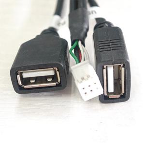 멀티미디어 자동차 플레이어 와이어 하네스 플러그 커넥터 안드로이드 라디오 네비게이션 용 6 핀 듀얼 USB 인터페이스 케이블 어댑터