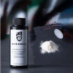 슬릭 고릴라 남성 스타일링 파우더 오일 컨트롤 롱래스팅 스타일링 내추럴 드라이 헤어 파우더 쉽게 헹구어지며 볼륨감 있는 머릿결을 만들어줍니다