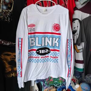 Blink82 펑크 록 밴드 긴팔 티셔츠 월드 투어 레이싱 스타일 미국 의류 브랜드 비등록 하이 웨이스트 포켓 손수건