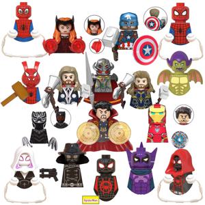 블라인드 박스 미니 블록 TV6201 피규어 빅 고블린 스파이더맨 아이언맨 베놈 캡틴 호크 데드풀 아머 크리스마스 선물 장난감