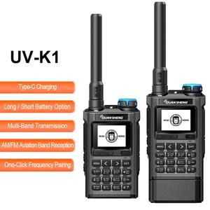 콴셩 UV-K1 항공 밴드 무전기 무선 주파수 복사 타입 C 충전 VHF UHF 다중 대역 무전기