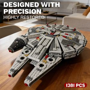 새로운 우주선 블록 세트 1381개 창의적인 모델 DIY 키트 어린이 교육용 STEM 장난감 성인 선물 가정 또는 사무실 장식