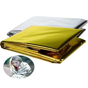 1/2PCS 비상용 열 보온 담요 경량 접이식 방수 방풍 재사용 가능한 응급처치 캠핑 매트 패드 커버