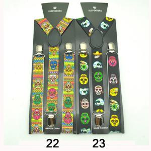 여성 남성 셔츠 서스펜더 바지 바지 홀더 교정기 웨딩 어깨 스트랩 해골 Y 백 조절 가능한 탄성 25 MM 너비