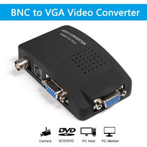 BNC to VGA 비디오 컨버터 스위치 박스, AV to VGA CVBS S 비디오 입력, PC VGA 출력 어댑터, PC MACTV 카메라 DVD DVR