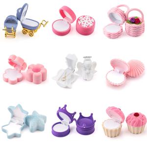 사랑스러운 벨벳 쥬얼리 상자, 귀걸이 목걸이 팔찌 디스플레이 선물 상자 홀더, 용기 결혼 반지 상자, 16 가지 스타일, 1 개