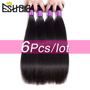 스트레이트 6Pcs 번들 브라질 100% 인간의 머리카락 스트레이트 번들 6Pcs/Lot 레미 천연 헤어 딜 8-28