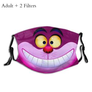 웃는 입 얼굴 마스크, 체셔 고양이, 이상한 나라의 앨리스의 모험, 필터 마우스 커버가 있는 재사용 가능한 세척 가능한 마스크