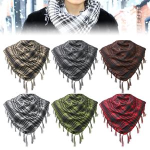 Houndstooth 스카프 격자 무늬 Hijab Bandana 하이킹 스카프 아랍 전술 우아한 여성 목도리 Shemagh 라이트 술 남성용 100X100cm