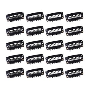 20개 32mm U자형 가발 클립 (실리콘 뒷면 포함) 헤어 익스텐션 스냅 클립 헤어 액세서리 도구