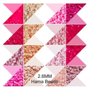 2.6mm 미니 비즈 1000PCS 핑크 색상 픽셀 아트 퓨즈 비즈 어린이 선물 하마 비즈 Diy 퍼즐 철 비즈