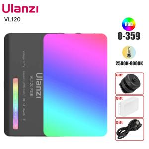 Ulanzi VL120 풀 컬러 RGB 비디오 라이트 2500K-9000K LED 사진 조명 디밍이 가능한 카메라 라이트 라이브 Vlog 채우기 라이트