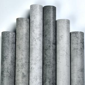 시멘트 회색 스티커 자체 접착 방수 복고풍 오래된 얼룩덜룩 한 패턴 벽 스티커 어두운 회색 벽지 산업 스타일 룸