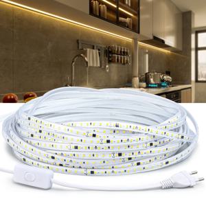 220V 방수 LED 스트립 빛 홈 장식에 대 한 높은 밝기 120LED/m 스위치와 부엌 야외 정원 LED 빛