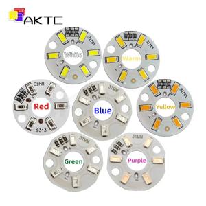 저렴한 10Pcs LED 라이트 보드 5V 3W 6 LED SMD5730 라운드 전구 램프 소스 직경 31mm 빨간색/녹색/파란색/노란색/따뜻한/흰색/중립 조명