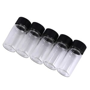 5pcs 5ml 작은 귀여운 실험실 유리 병 병 스크류 캡이있는 명확한 용기