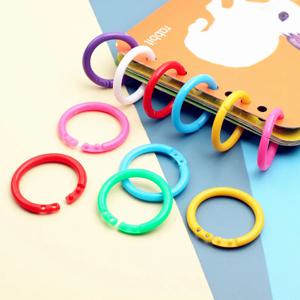 50 개/가방 플라스틱 색상 링 바인더 15mm DIY 앨범 루스 리프 책 고리 오프닝 사무실 바인딩 Supplie 사진 앨범