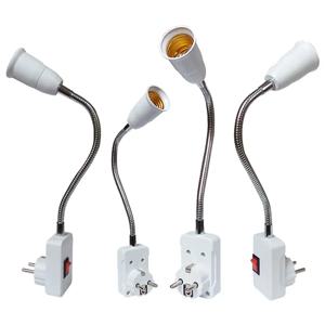 EU 미국 플러그 E27 램프 홀더 전구 소켓 스위치 유연한 램프베이스 변환 테이블 램프 변환기 20cm 30cm 50cm