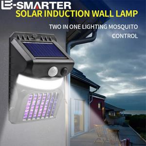 모기 제어 기능이있는 야외 태양 광 및 모기 킬러 램프 정원용 적외선 센서 방수 도로 조명