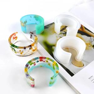 송진 팔찌 금형 실리콘 팔찌 몰드 C 글꼴 오픈 커프 에폭시 주조, DIY 공예 보석 만들기