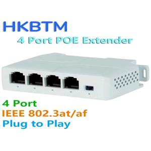 HKBTM 4 포트 PoE 익스텐더 POE 스위치 NVR IP 카메라용 IP 포트 전송 익스텐더용 방수 poe 리피터