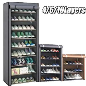 신발 랙 주최자 방진 신발 캐비닛 다층 미니멀리스트 부직포 홈 가구 공간 절약형 캐비닛 신발 선반