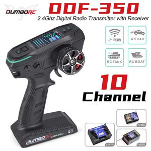 DUMBORC 2.4G 10CH 디지털 라디오 원격 컨트롤러 DDF-350 송신기 RC 자동차 보트 탱크 LCD FHSS 시스템 용 수신기 포함