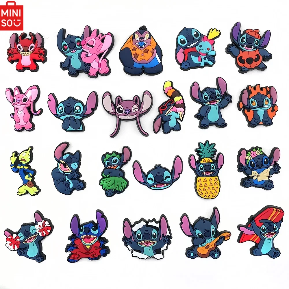 MESUCA 22개 스티치 컬렉션 신발 장식 세트 클로그 가방 버블 슬라이드 샌들용, PVC 신발 장식 비치백 액세서리