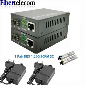 1 쌍 광섬유 미디어 변환기 1 포트 SFP - 1 RJ45 기가비트 광섬유 이더넷 10/100/1000M