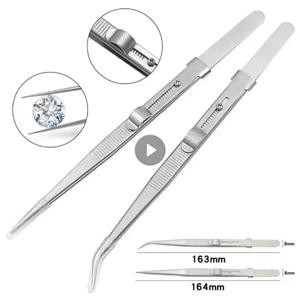 버클 슬라이드 잠금 장치로 조절 가능한 전문 스테인레스 스틸 핀셋 다이아몬드 보석 쥬얼리 용 정전기 방지 정밀 도구 만들기