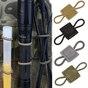 10pcs MOLLE 탄성 나일론 웨빙 리본 버클 야외 하이킹 사냥 배낭 조끼 PTT 안테나 스틱 파이프 바인딩 리테이너