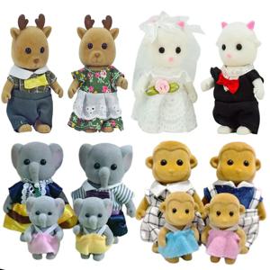 인형 집 1:12 시뮬레이션 숲 가족 인형 순록 팬더 동물 피규어 소형 가구 크리스마스 생일 선물