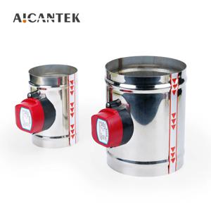 220V/12V/24V 스테인레스 스틸 201 전동 댐퍼 솔레노이드 밸브 4/5 인치 공기 덕트 벤트 100/125mm