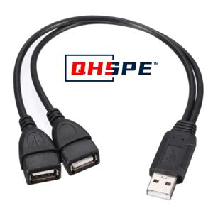 듀얼 분배기 어댑터 케이블 1-2개의 암-USB 2 수 전원 연장 케이블, 고품질 USB 2.0 케이블 USB 편의성