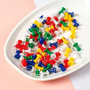 120PCS 여러 가지 빛깔의 푸시 핀 모듬 된 압정 핀 코르크 보드 OfficeDrawing 핀 사진 벽지도 SchooStationery