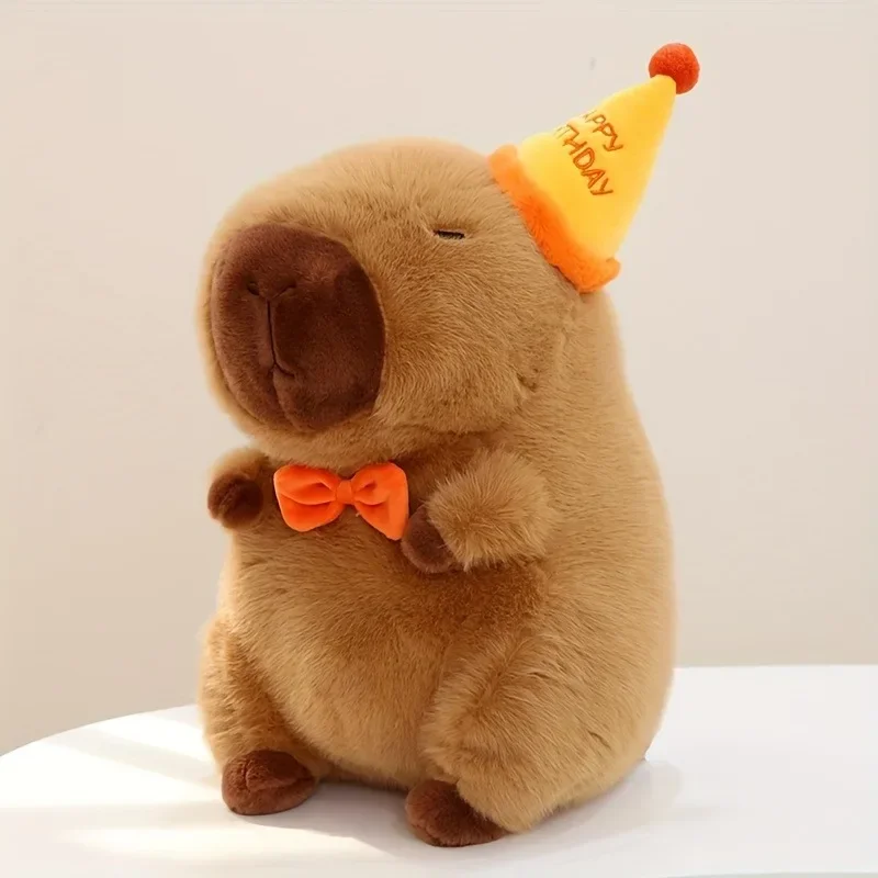 23cm Capybara 플러시 시뮬레이션 Capibara 애니메이션 푹신한 장난감 귀여운 인형 박제 동물 부드러운 인형 플러시 크리스마스 추수 감사절 선물