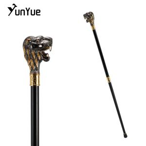 라이온 킹 헤드 패션 워킹 스틱, 파티 장식 지팡이, 신사 우아한 코스프레 지팡이 손잡이, 블랙 및 골드, 93cm