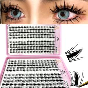 대용량 개별 속눈썹 12/13/14mm 클러스터 속눈썹 푹신한 자연 모양 DIY 속눈썹 연장 가짜 속눈썹 메이크업