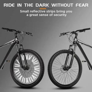 튜브 경고 스트립 12Pcs 반사 마운트 클립 자전거 바퀴 스포크 반사판 스트라이프 스틸 와이어 램프 MTB 자전거 반사판 라이트