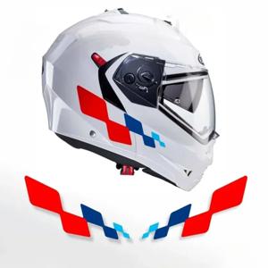 1 쌍 기하학 크리 에이 티브 디자인 오토바이 헬멧 스티커 Arai Shoei AGV HJC Shark LS2 Bell 용 방수 레이싱 Helmt 데칼