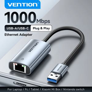 Vention USB 이더넷 어댑터 노트북 Macbook 스위치 용 1000/100Mbps USB 3.0 RJ45 Lan iPad Pro 유형 C 이더넷 네트워크 카드