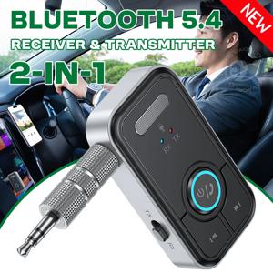 업그레이드 된 Bluetooth 5.4 차량용 AUX 오디오 어댑터 HiFi 스테레오 음악 무선 수신기 송신기 3.5MM 차량용 키트 용 마이크 포함