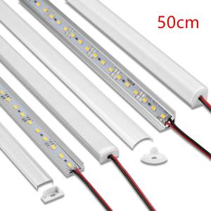 LED 캐비닛 바 조명 5730 36LED 가구 아래 주방 조명 12V DC 50cm 프로파일 알루미늄 LED 하드 스트립 선형 조명
