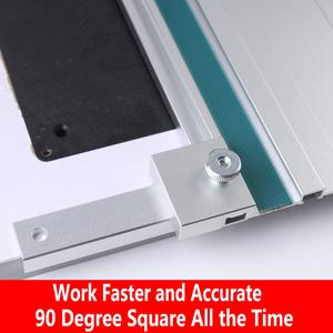 1Pc 트랙 톱 가이드 레일 사각형 90 °   직각 알루미늄 합금 빠른 포지티브 앵글 스톱, 목공 작업대 도구