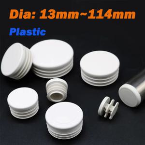 흰색 원형 플라스틱 블랭킹 끝 직경 13/16/19/20/22/25/28/30/32/38/40/42/45/48/50/53~114mm 캡 튜브 파이프 인서트 플러그 버그