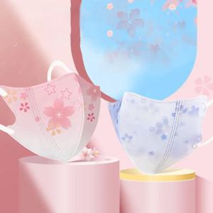 10pcs 그라디언트 인쇄 색상 일회용 얼굴 마스크 3D 디자인 3 레이어 안티 먼지 마스크 V-얼굴 보호 얼굴 커버 여성 여성