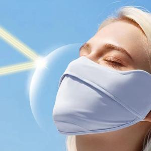 여름 눈 보호 여성용 자외선 차단제 마스크 통기성 오프닝 귀 걸이 유형 여성용 얇은 얼음 실크 자외선 차단제 마스크