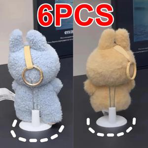 액션 피규어 스탠드 플라스틱 인형 디스플레이 스탠드 인형 브래킷 지지대 조절 가능한 인형 스탠드 (라부부 해골 팬더 곰 인형 장난감용)